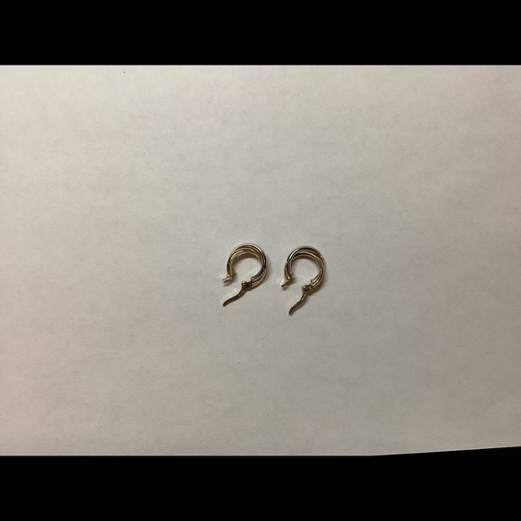 10K Yellow Gold and Silver Earrings - Picture 6 of 8